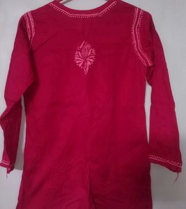 🪔🦢🪞Vibrant Pink Embroidered Kurta🪔🦢🪞