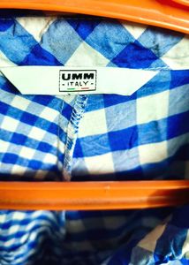 Blue Gingham Checkered Top