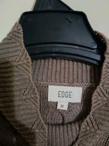 Brown Knit Turtleneck Sweater