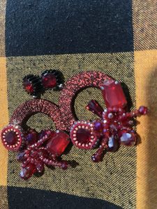 Red Long Earring Partywear