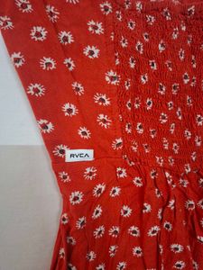 Red Floral Print Mini Dress
