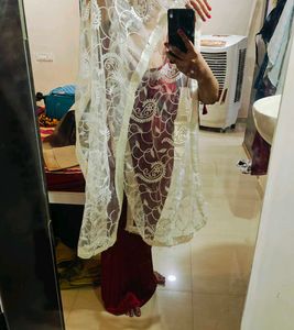 Net White Dupatta