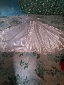 white 5 mtr flare anarkali dress