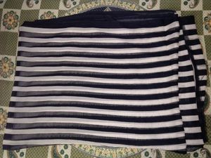 Stripted Black White Saree