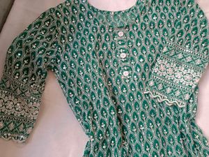 elegant green Georgette kurti