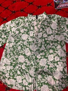 Green Floral Blouse