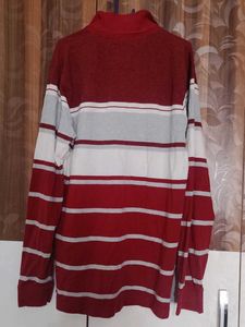 Men's Striped Long Sleeve Polo Shirt