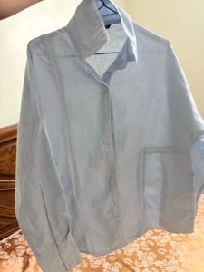 Light Blue Oversized Button-Up Shirt