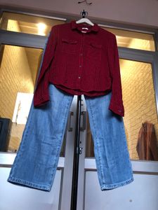 Stylish red check shirt and jeans🕸️🕷️