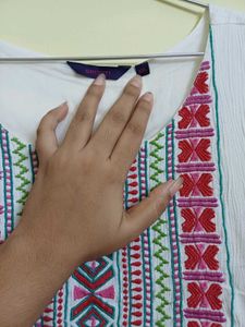 Embroidered White Kurta
