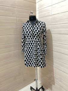 ZARA Stylish Black &amp; White Printed Dress