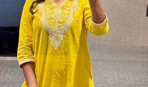 Embroidered Yellow Kurta