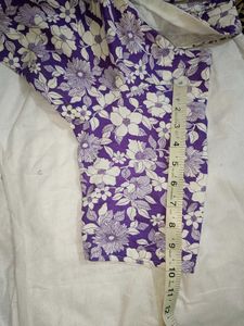 Floral Print Purple Blouse