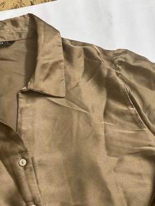 Satin Button-Up Shirt