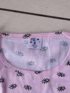 Pink Patterned Casual T-Shirt