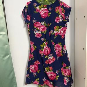 Floral Navy Blue Dress