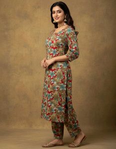 Floral Print Kurta with Pants Set