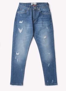 Men's Distressed Blue Denim Jeans