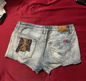 Boho Patchwork Denim Shorts