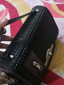 Stylish Black Studded Crossbody Bag