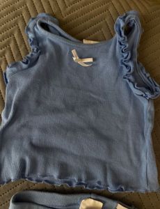 Blue Ribbed Tank Top &amp; Shorts Set