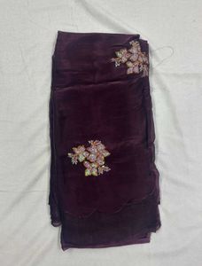 Elegant Purple Embellished Saree