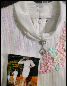 Sparkling White dress with Floral Embellishments