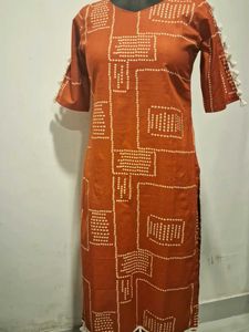Cotton daily  wear Rust  kurta