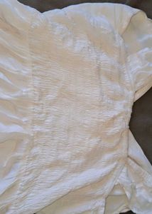 Chic White Twist Front Tunic Top