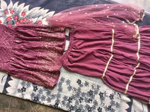 Beautiful Maroon sarara Set with Dupatta