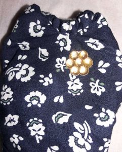Navy Floral Print Midi Dress
