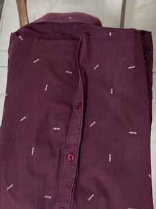 Mast&amp;Harbour Burgundy Pure Cotton Shirt