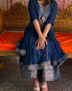 Beautiful Blue Kurta Set with Intricate Embroidery