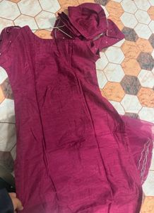 Embroidered Pink Kurta set