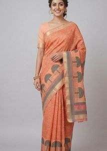 Vibrant Indian Saree - Red Floral Tree Print