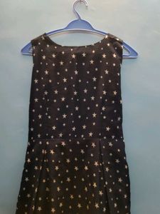 Navy Star Print Fit and Flare Dress