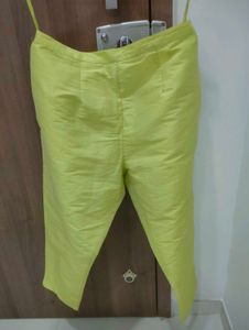 Floral Embroidered Lime Green Kurta set