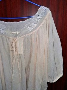 Korean Sheer Embroidered Neck Tunic