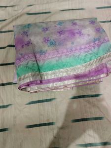 Beautiful Floral Embroidered Saree
