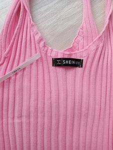 Pink Knit Crop Top