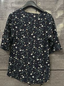 Floral Print Navy Blue Top