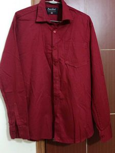 Men's Maroon Formal Shirt