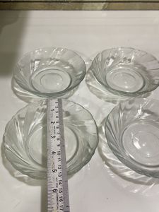 Set of 4 Clear Glass Dessert Bowls