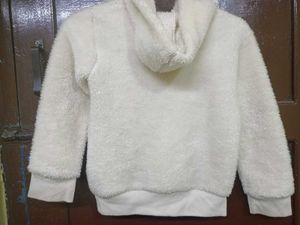 Girls White Unicorn Hoodie