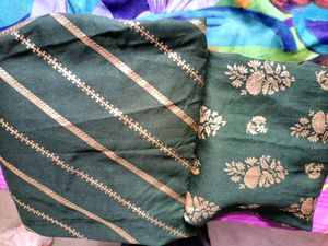 Its A New Suit With Gold Print (Bottle Green)