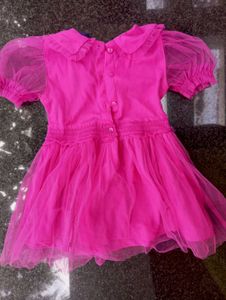 Fuchsia Tutu Dress with Floral Collar