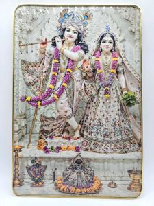 Crystal bubble frame Radha Krishna size 12x18 inch