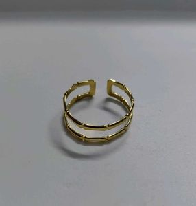 anti tarnish Bamboo Double Ring