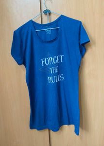 Blue "Forget The Rules" Graphic T-Shirt