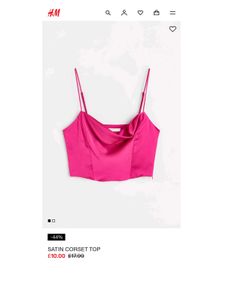 H&amp;M Satin Corset Top